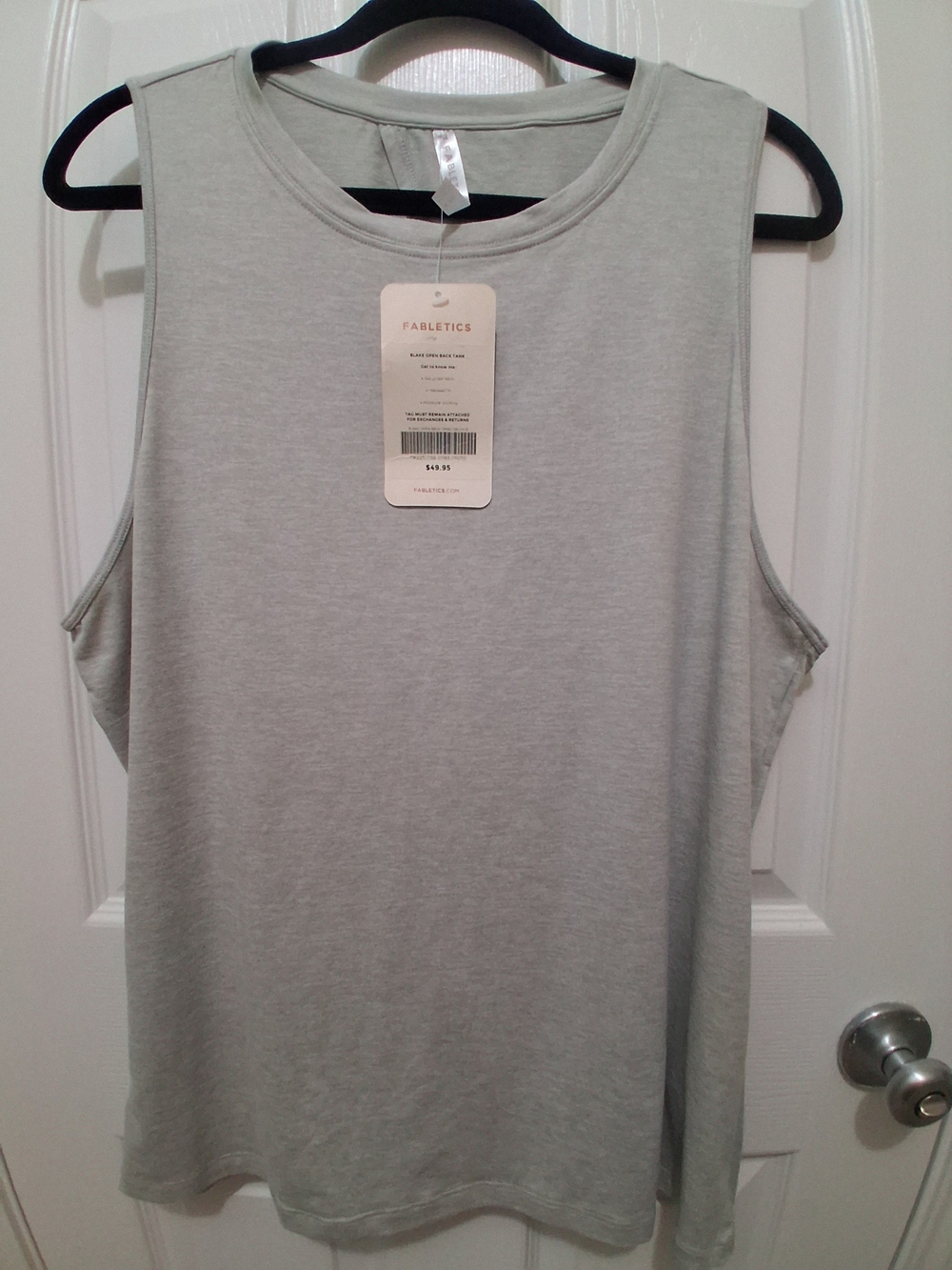 Fabletics Women’s Sleeveless Open Back Tank Top - Light Gray